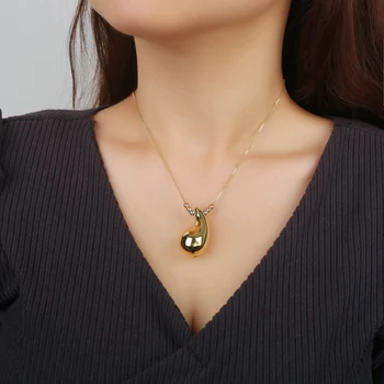 Горячая распродажа, Классическое позолоченное ожерелье с геометрической подвеской Святого Иуды в виде запятой, минималистичное для женщины и девушки, Элегантные ювелирные аксессуары