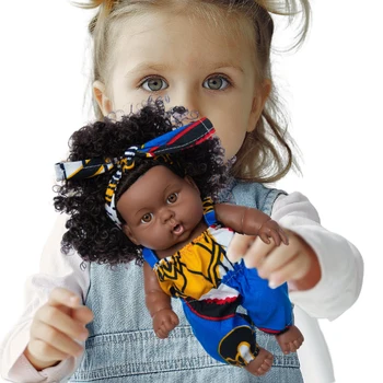 Детская кукла, афроамериканская кукла, реалистичная черная кукла-девочка, афроамериканская кукла, реалистичная кукла для новорожденных