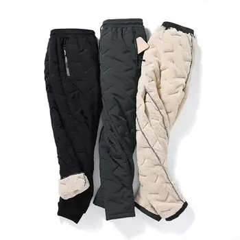Длинные брюки с утепленной флисовой подкладкой, мужские зимние спортивные брюки с утепленной флисовой подкладкой, с карманами на молнии, теплые, удобные, стильные