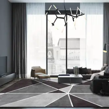 Домашние ковры большой площади для гостиной, коврики для спальни, журнальный столик в скандинавском стиле, нескользящий коврик, современный семейный геометрический ковер