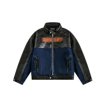 Женские куртки в стиле хип-хоп, мотоциклетная куртка, мужские повседневные пальто с лоскутной вышивкой, мужская зимняя верхняя одежда Оверсайз, уличная одежда Унисекс