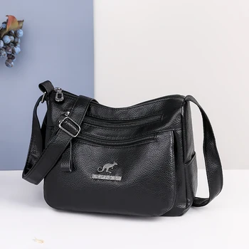 Женские сумки через плечо из мягкой кожи большой вместимости, многослойная классическая сумка через плечо, роскошная дизайнерская сумка и портмоне высокого качества.