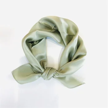Женский шарф из шелка шелковицы 53 см, маленькое квадратное полотенце, простой темпераментный шарф в корейском стиле, однотонный шейный платок