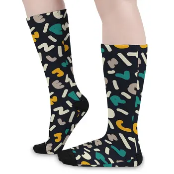 Забавные носки с буквенным принтом, новые чулки с красочным буквенным принтом, уличные носки для девочек средней мягкости, осенние носки с антибактериальным рисунком