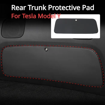 Защитная накладка на заднюю дверь багажника для Tesla Model Y Для защиты от грязи, Кожаный замшевый коврик, Приклеиваемый непосредственно, Аксессуары для интерьера автомобиля Modely