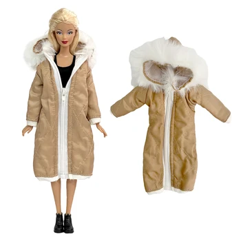 Зимнее пальто Fshion, хлопковое платье для куклы Барби, одежда, теплое платье, куртка для куклы 1/6, пальто, аксессуары, Игрушка