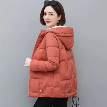 Зимняя женская куртка 2023 года, теплые парки, женское утепленное пальто с хлопковой подкладкой, Длинная верхняя одежда с капюшоном, повседневные свободные женские зимние куртки-парки