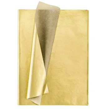 Золотая папиросная бумага, 100 листов металлической подарочной оберточной бумаги для празднования Дня рождения, юбилея, Дня Святого Валентина