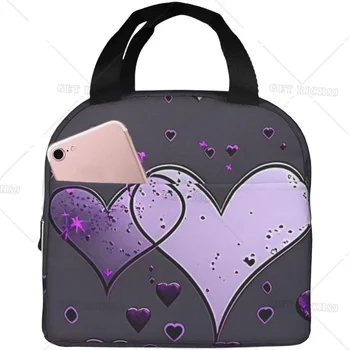 Изолированная сумка для ланча Love Hearts - универсальная коробка на День Святого Валентина для мужчин и женщин - Идеально подходит для работы, учебы в университете, путешествий