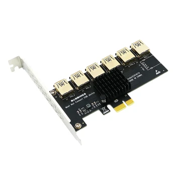 Карта-адаптер PCI-E PCI-E от 1X до 6 USB3.0 Графический удлинитель Карта расширения Pcie Конвертер для майнинга BTC Miner