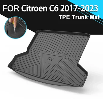 Коврик для задней крышки багажника автомобиля, Нескользящая водонепроницаемая резина, Аксессуары для грузового лайнера из TPE для Citroen C6 2017-2023
