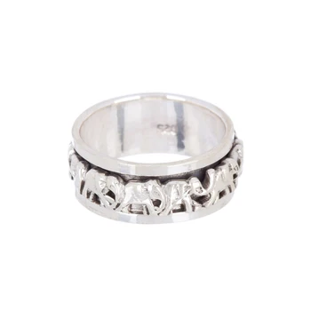 Кольцо-прядильщик в виде слона ручной работы-SF Fashion Spinner Ring для женщин