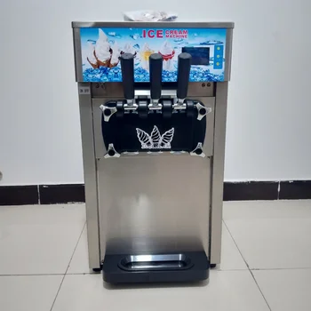Коммерческая настольная машина для приготовления мороженого с 3 вкусами итальянского замороженного йогурта для приготовления мороженого в домашних условиях