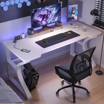 Компьютерный рабочий стол из углеродного волокна, письменный стол для спальни, офисный стол, простая комбинация игрового стола и стула для электронных видов спорта