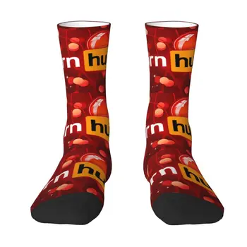 Крутые носки на День Святого Валентина с символом Pornhubs Для мужчин и женщин, теплые спортивные баскетбольные носки с 3D принтом