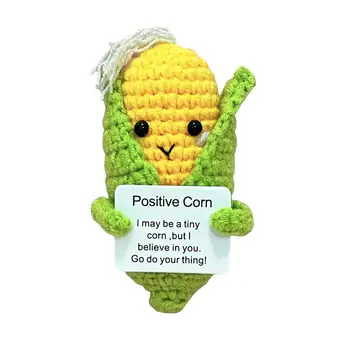 Кукла-кукуруза ручной работы, кукла-кукуруза с маринованным огурцом ручной работы, милая вязаная игрушка для эмоциональной поддержки, стресс для друзей