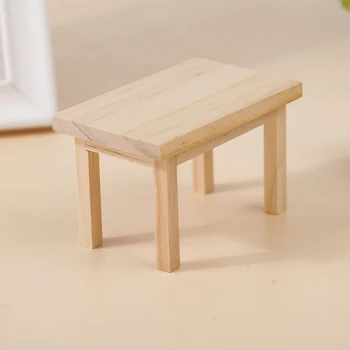 Кукольный домик 1:12 Миниатюрная модель деревянного стола, Мебельные Аксессуары для декора кукольного домика, детские игрушки для игр