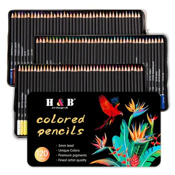 Масляные цветные карандаши для Детей 72/120 шт. Набор для рисования в Железной коробке Соответствует Европейским стандартам EC · EN 71-3 Художественные принадлежности для художника