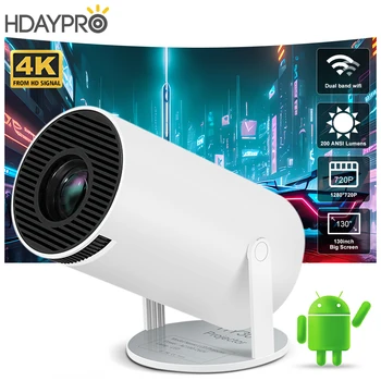 Мини-проектор HDAYPRO 4K Android 11.0 WIFI BT5.0 HY300 Портативный проектор Умный домашний кинотеатр 720P на открытом воздухе 1080P 4K Фильм от HD