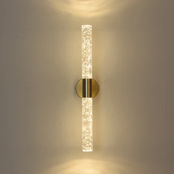 Минималистичный светодиодный настенный светильник с двойной головкой, современный настенный светильник с хрустальным пузырем, Фоновое освещение спальни, гостиной, коридора