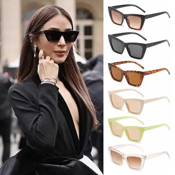 Модные аксессуары Квадратные солнцезащитные очки с защитой от UV400, кошачий глаз, солнцезащитные очки для женщин, мужские солнцезащитные очки