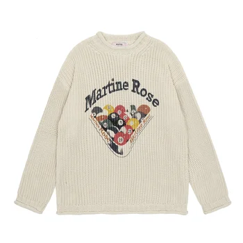Модный бренд CZTOP 23FW Martine Rose, вязаный свитер в рулонах с принтом Бильярдного шара, Повседневный Свободный пуловер Оверсайз для мужчин