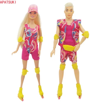 Модный комплект одежды для катания на коньках для куклы Барби, верхнее пальто, Шорты, Обувь, аксессуары для катания на коньках, наряды для кукол Кен Бой, аксессуары для кукол