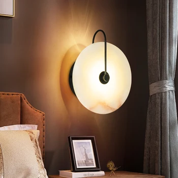 Мраморный настенный бра, светильник, Светильник для гостиной, спальни, Прикроватные лампы, внутреннее освещение