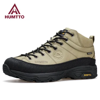 Мужская походная обувь HUMTTO, дышащая походная кожаная мужская спортивная обувь, зимние треккинговые ботинки, уличные дизайнерские кроссовки, мужские кроссовки