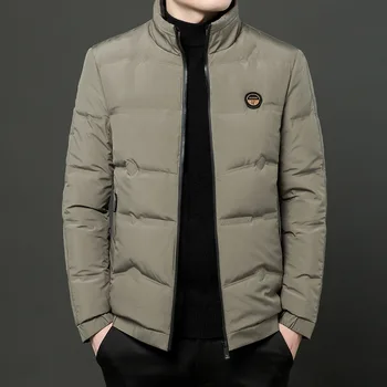 Мужская пуховая куртка со стоячим воротником 2023, Новая теплая зимняя одежда, красивая Короткая Повседневная одежда