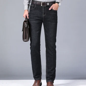 Мужские джинсы из денима, деловые повседневные брендовые высококачественные Модные брюки на четыре сезона, новые поступления, Большие размеры