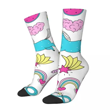 Мужские компрессионные носки в стиле хип-хоп и ретро Colorful Bird Crazy Унисекс, Забавные и милые Носки Pink Flamingo Beautiful Harajuku Crew