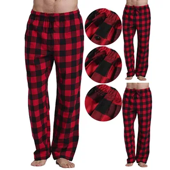 Мужские повседневные клетчатые Свободные Спортивные клетчатые пижамные брюки, пижамные штаны, пижамы в клетку, пижамы Buffalo, Корейская модная одежда