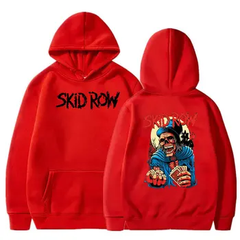 Мужской пуловер с двусторонним принтом Skid Row, толстовка в стиле хип-хоп, топ Harajuku, простая комбинация, толстовка для пары с капюшоном и длинными рукавами