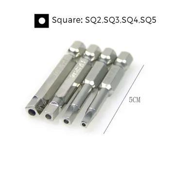 Набор отверток Binoax 50 мм, квадратный шестигранник, Y-образный стальной набор магнитных отверток S2, ручные инструменты
