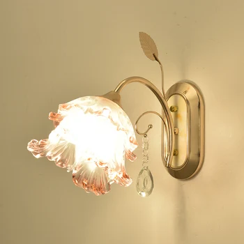 Настенный светильник Прикроватная лампа для спальни Nordic Light Роскошная Гостиная Фон Стена Рыбалка Цветок Лестница Проход Гостиничные лампы