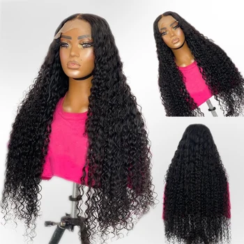 Натуральный черный мягкий парик длиной 26 дюймов, 180% плотности, кудрявый, предварительно выщипанный бесклеевой парик на кружеве спереди для женщин с ежедневным косплеем Babyhair