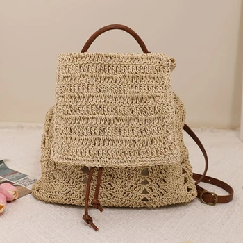 Новая выдолбленная соломенная сумка Корейская версия соломенной сумки для отдыха на плечах, женская пляжная сумка для отдыха на море