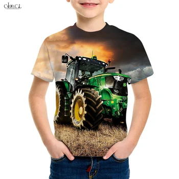 Новая детская футболка с рисунком трактора из мультфильма 