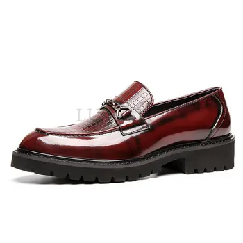 Обувь Мужские Лоферы с острым носком, Лакированная обувь для вождения, оригинальные мужские официальные клубные туфли для свадебной вечеринки, мужская Роскошная дизайнерская обувь