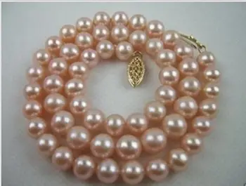 Ожерелье из натурального розового жемчуга Akoya 9-10 мм, выращенного в культуре, 18 дюймов, ювелирное дело
