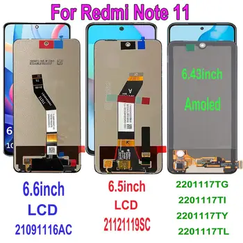 Оригинал Для Xiaomi Redmi Note 11 21121119SC 2201117TG 21091116AC 2201117TY ЖК-дисплей С Сенсорным Экраном и Цифровым Преобразователем В сборе Hongmi