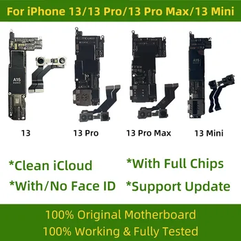 Оригинальная материнская плата Cleani Cloud для iphone 13 mini Для iPhone 13 Pro Max с разблокированной логической платой No / Face Face ID