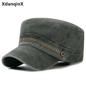 Осенняя мужская кепка, моющиеся хлопковые военные шляпы, классика, винтажная спортивная кепка для гольфа, плоские кепки для мужчин, кепка для кемпинга, рыболовная кепка, темно-синяя шляпа