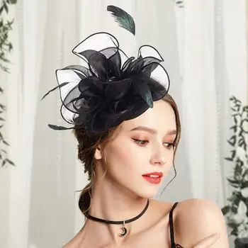Очаровательный головной убор для свадебной вечеринки, наряд в стиле ретро, красивая заколка для волос для свадебной вечеринки