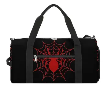 Паутина, красная спортивная сумка, символ животного, паук, спортивные сумки для плавания, большая забавная сумка для фитнеса с принтом пары, водонепроницаемые сумки
