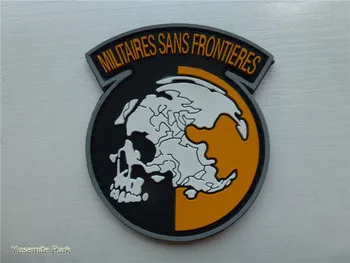 ПВХ резина Металлическая экипировка Solid: нашивки militares sans frontiers, военно-тактические нашивки, знаки отличия для ткани