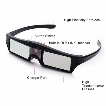 Перезаряжаемые 3D-очки с активным затвором для проектора Optoma Benq Acer Sony ALL DLP