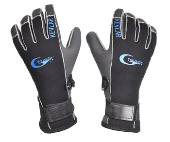 Перчатки для дайвинга из кевлара, 3 мм неопрена, износостойкие, защищающие от прокалывания для рыбалки, подводной охоты, сноркелинга, плавательные перчатки