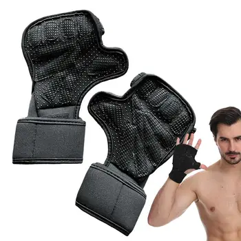 Перчатки для поднятия тяжестей, Перчатки для кросс-тренировок, Противоскользящие, Удобная силиконовая прокладка, Регулируемый мощный захват, Мужские тренировочные перчатки